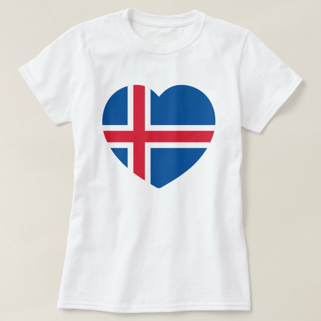 T-shirt Drapeau cardiaque islandais (Design devant)