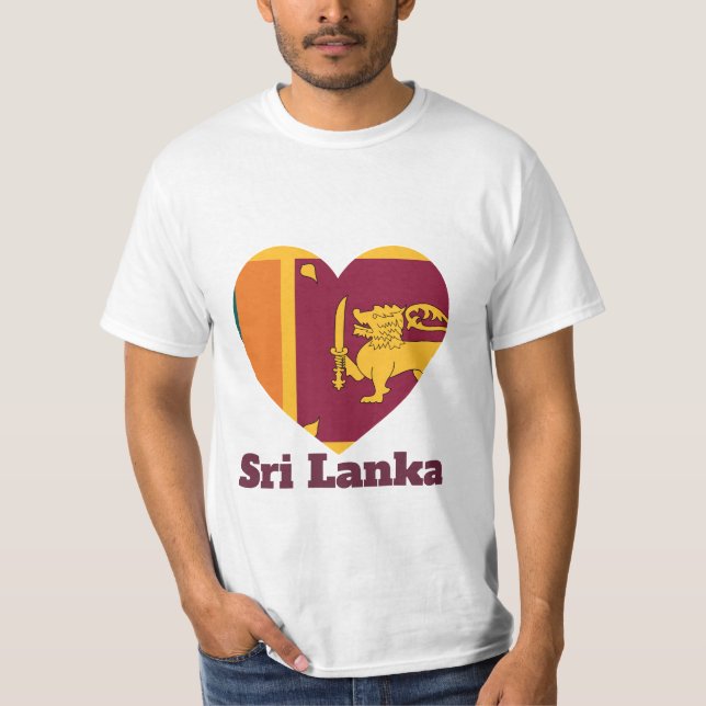 T-shirt Drapeau Cardiaque Sri Lanka (Devant)