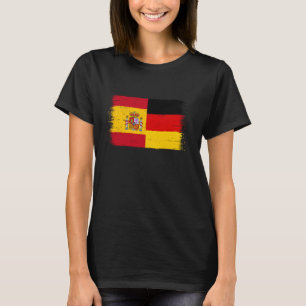 T-shirt Drapeau cardiaque vintage pour Espagnol Allemand A