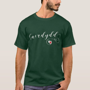 T-shirt Drapeau Cardiff Dans Un Coeur, Pays De Galles, Cae