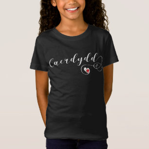 T-Shirt Drapeau Cardiff Dans Un Coeur, Pays De Galles, Cae