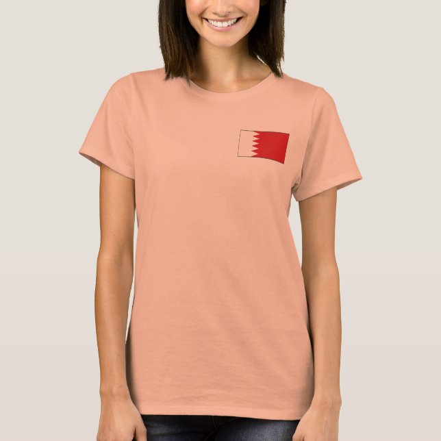 T-Shirt Drapeau + Carte de Bahreïn (Devant)