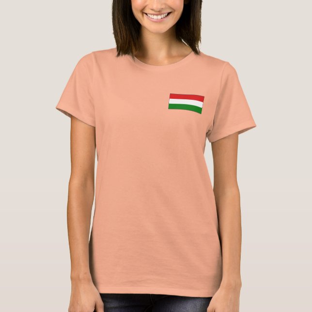 T-Shirt Drapeau + Carte de Hongrie (Devant)