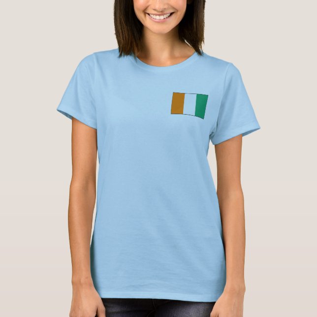 T-Shirt Drapeau + Carte de la Côte d'Ivoire (Devant)