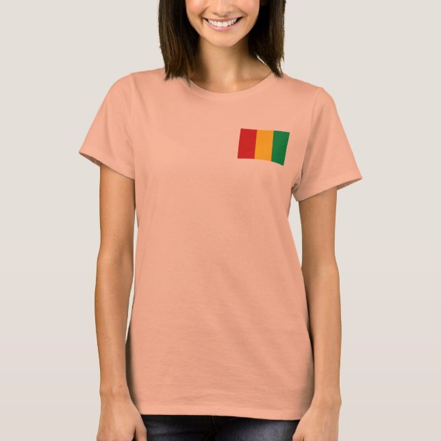 T-Shirt Drapeau + Carte de la Guinée-Conakry (Devant)
