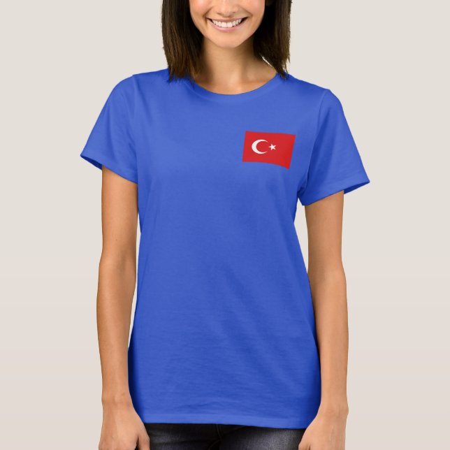 T-shirt Drapeau + Carte de la Turquie (Devant)