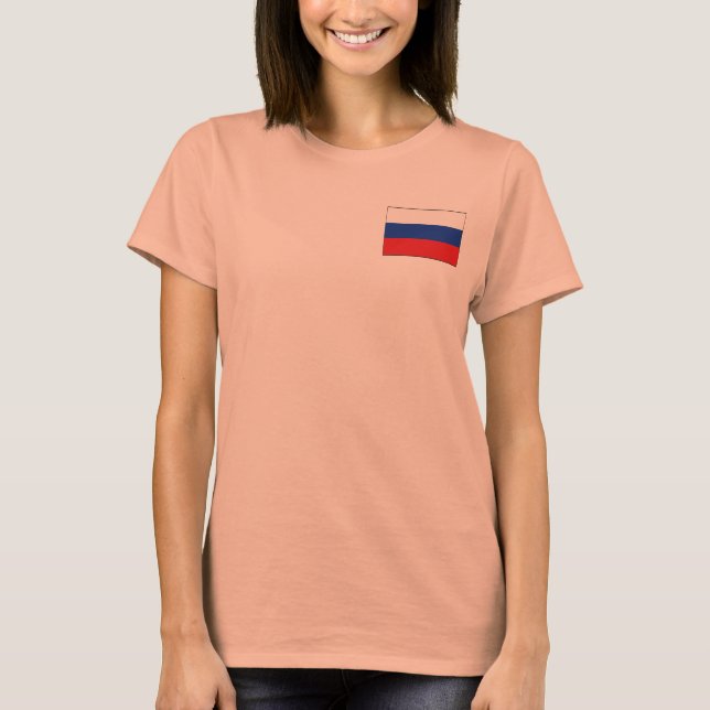 T-Shirt Drapeau + Carte de Russie (Devant)