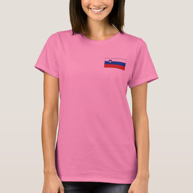 T-Shirt Drapeau + Carte de Slovénie (Devant)