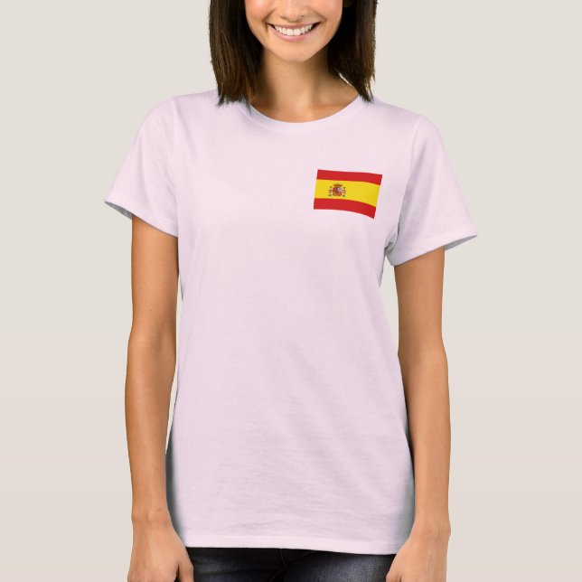 T-Shirt Drapeau + Carte d'Espagne (Devant)
