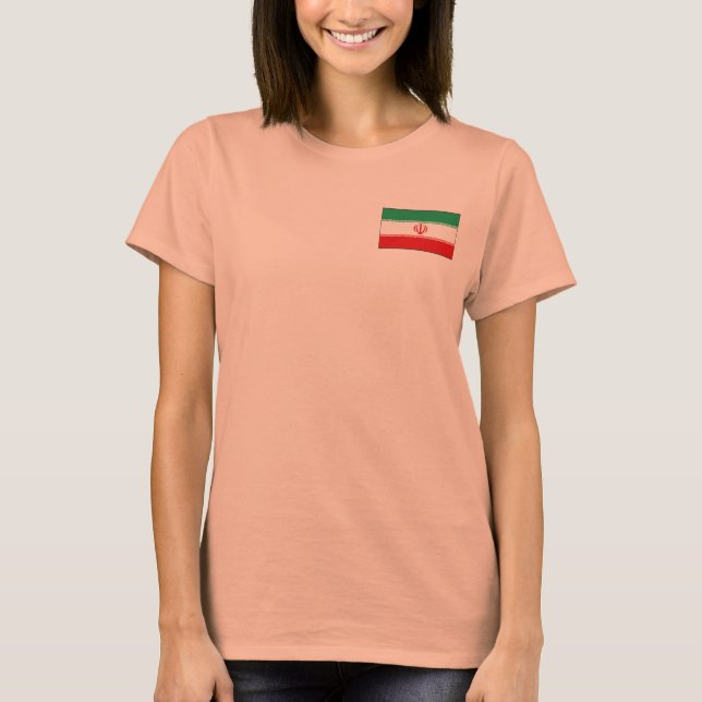 T-Shirt Drapeau + Carte d'Iran (Devant)