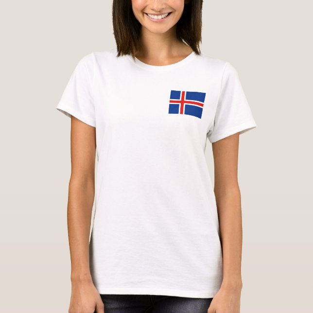 T-Shirt Drapeau + Carte d'Islande (Devant)