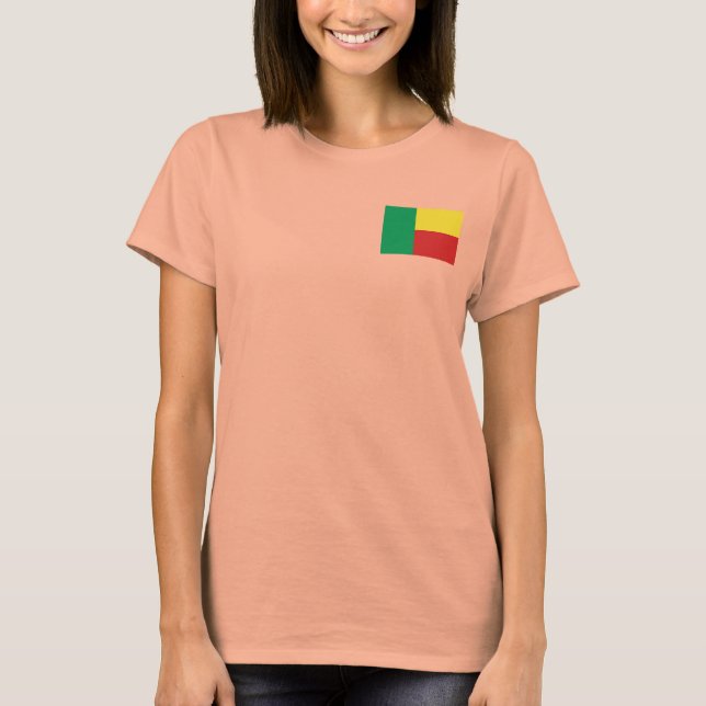 T-Shirt Drapeau + Carte du Bénin (Devant)