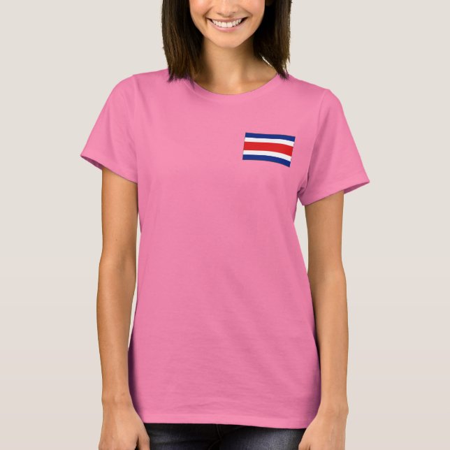 T-Shirt Drapeau + Carte du Costa Rica (Devant)