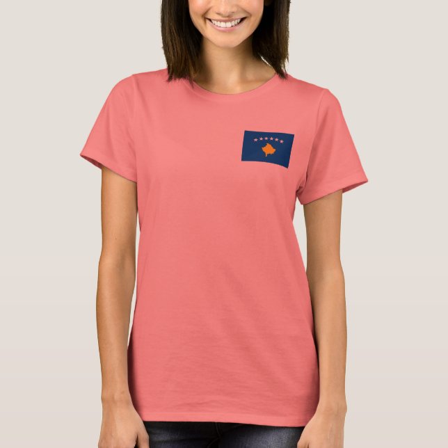 T-Shirt Drapeau + Carte du Kosovo (Devant)