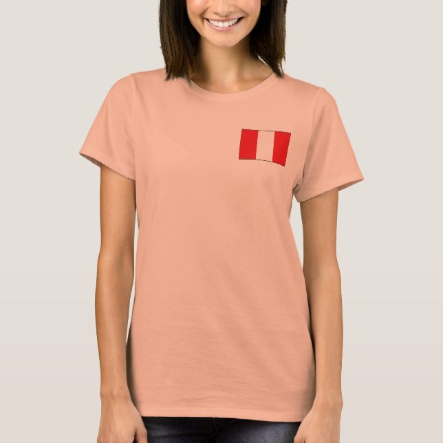 T-Shirt Drapeau + Carte du Pérou (Devant)