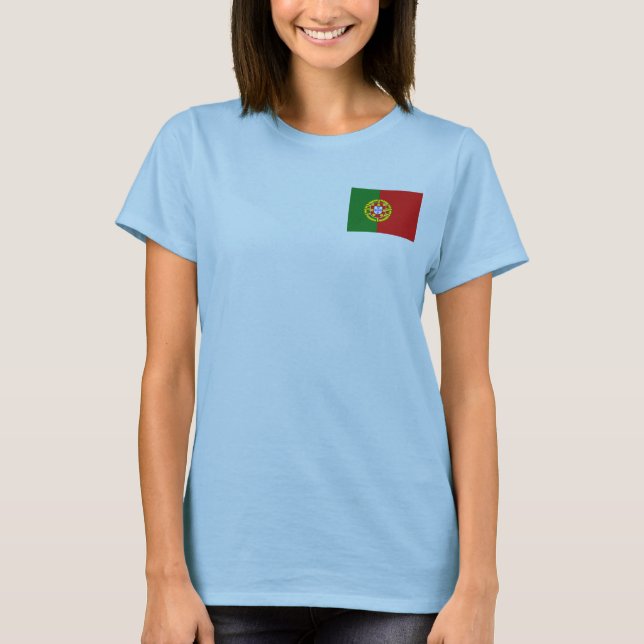 T-Shirt Drapeau + Carte du Portugal (Devant)
