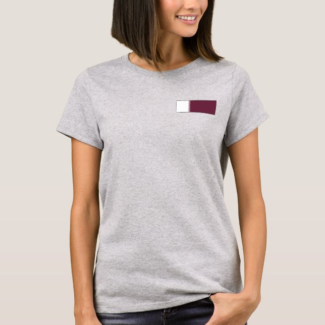 T-Shirt Drapeau + Carte du Qatar (Devant)