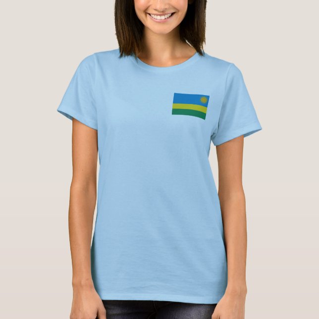 T-Shirt Drapeau + Carte du Rwanda (Devant)