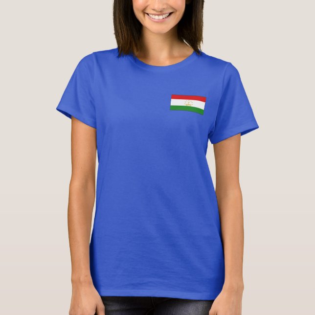 T-shirt Drapeau + Carte du Tadjikistan (Devant)