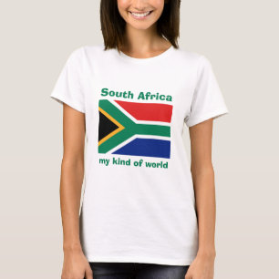 T-Shirt Drapeau + Carte + Texte Afrique du Sud
