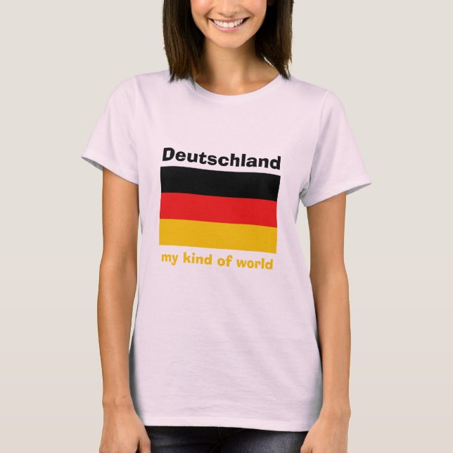 T-Shirt Drapeau + Carte + Texte Allemagne (Devant)