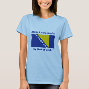 T-Shirt Drapeau + Carte + Texte Bosnie Herzégovine
