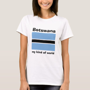 T-Shirt Drapeau + Carte + Texte Botswana