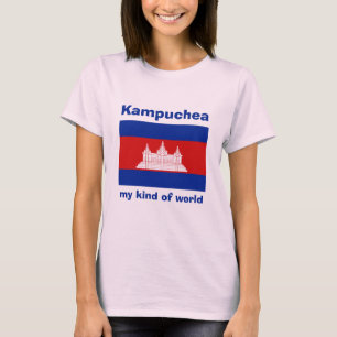 T-Shirt Drapeau + Carte + Texte Cambodge