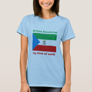 T-Shirt Drapeau + Carte + Texte de la Guinée Équat