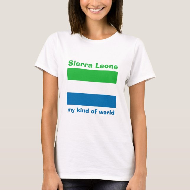 T-Shirt Drapeau + Carte + Texte de la Sierra Leone (Devant)
