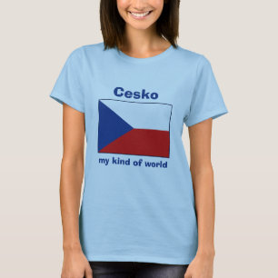 T-Shirt Drapeau + Carte + Texte de la Tchéquie