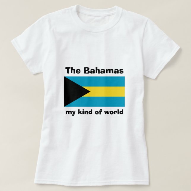 T-Shirt Drapeau + Carte + Texte des Bahamas (Design devant)