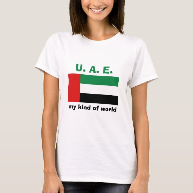 T-Shirt Drapeau + Carte + Texte des Émirats Arabes (Devant)