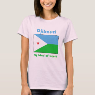 T-Shirt Drapeau + Carte + Texte Djibouti
