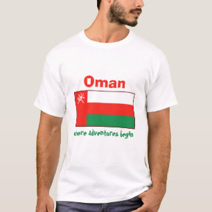 T-Shirt Drapeau + Carte + Texte d'Oman