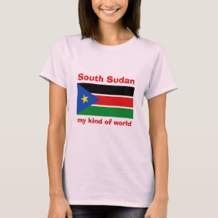 T-Shirt Drapeau-Carte-Texte du Soudan du Sud