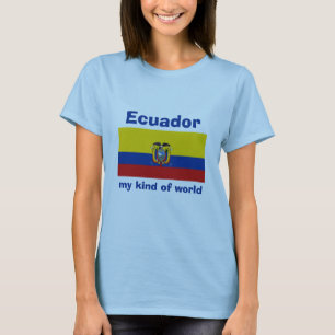 T-Shirt Drapeau + Carte + Texte Équateur