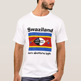 T-Shirt Drapeau + Carte + Texte Eswatini