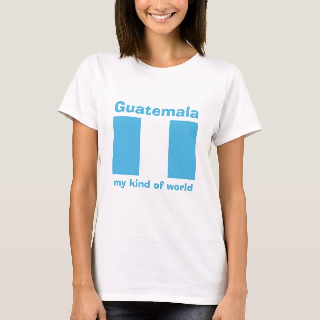 T-Shirt Drapeau + Carte + Texte Guatemala (Devant)
