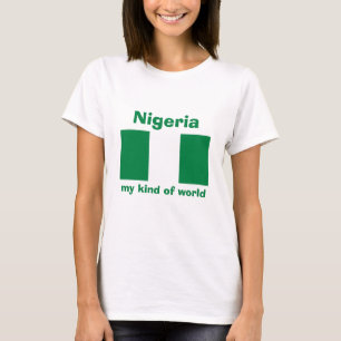 T-Shirt Drapeau + Carte + Texte Nigeria