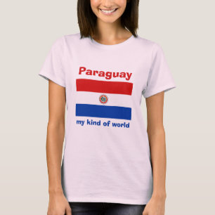 T-Shirt Drapeau + Carte + Texte Paraguay