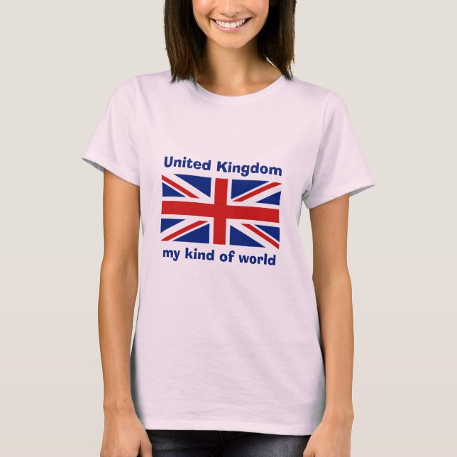 T-Shirt Drapeau + Carte + Texte Royaume-Uni (Devant)