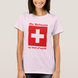 T-Shirt Drapeau + Carte + Texte Suisse
