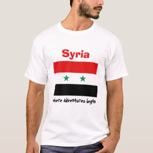 T-Shirt Drapeau + Carte + Texte Syrie