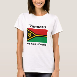 T-Shirt Drapeau + Carte + Texte Vanuatu
