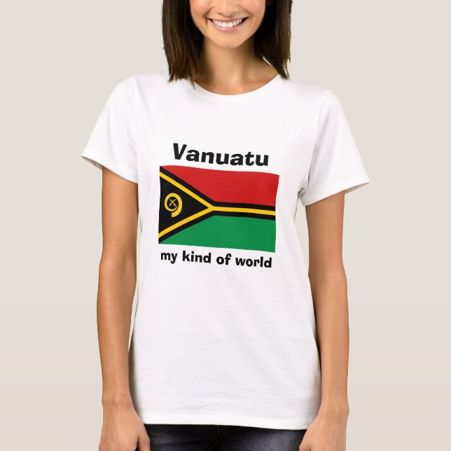 T-Shirt Drapeau + Carte + Texte Vanuatu (Devant)