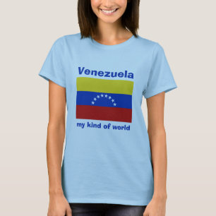 T-Shirt Drapeau + Carte + Texte Venezuela
