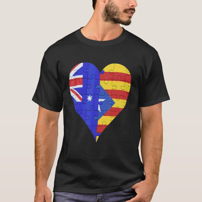 T-shirt Drapeau catalan australien Cœur (Devant)