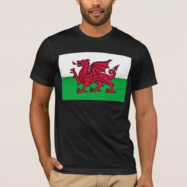 T-shirt Drapeau celtique du Dragon rouge du Pays de Galles (Devant)