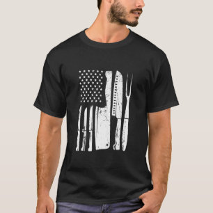 T-shirt Drapeau Chef Knife Pour Chef Cook Cuisine Patrioti